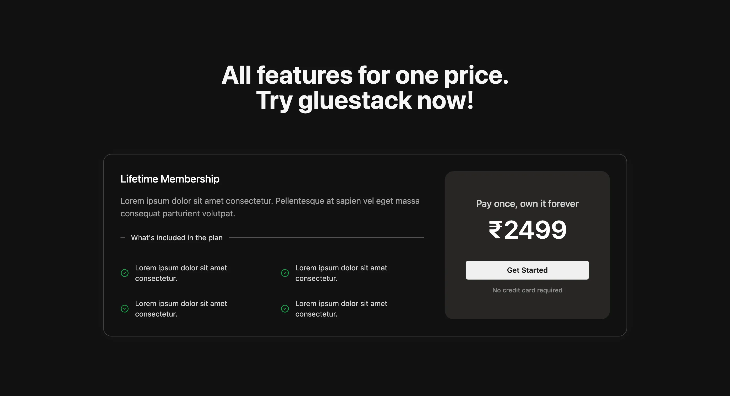 Single Column Pricing - Web (Dark)